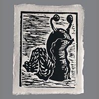 'Slug'  •  Galiano Relief 2013 group print  Theme 'A Walk in the Forest'
